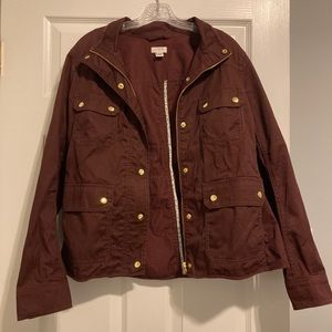 J. Crew women’s field jacket large burgundy